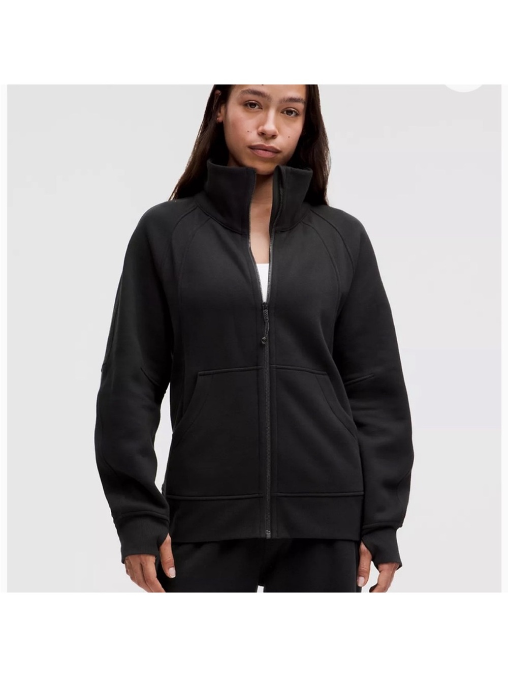 Lululemon Scuba Oversized Funnel Neck Full Zip Black XS/S FLAW